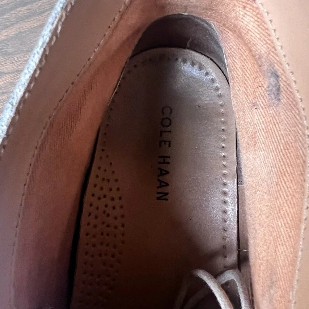 Cole Haan Mens Williams Welt Chukka Boot 9M Two Tone Brown Leather Suede Lace Up